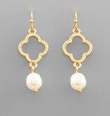 Clover & Freshwater Pearl Earrings