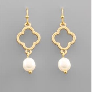 Clover & Freshwater Pearl Earrings