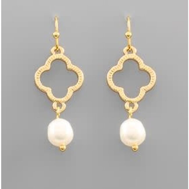 Clover & Freshwater Pearl Earrings