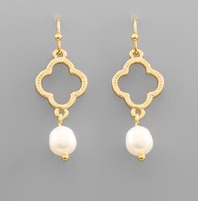 Clover & Freshwater Pearl Earrings