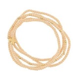 5 Row Seed Bead Cross Charm Bracelet - Beige