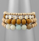 Word & Multi Ball Bracelet - Blessed