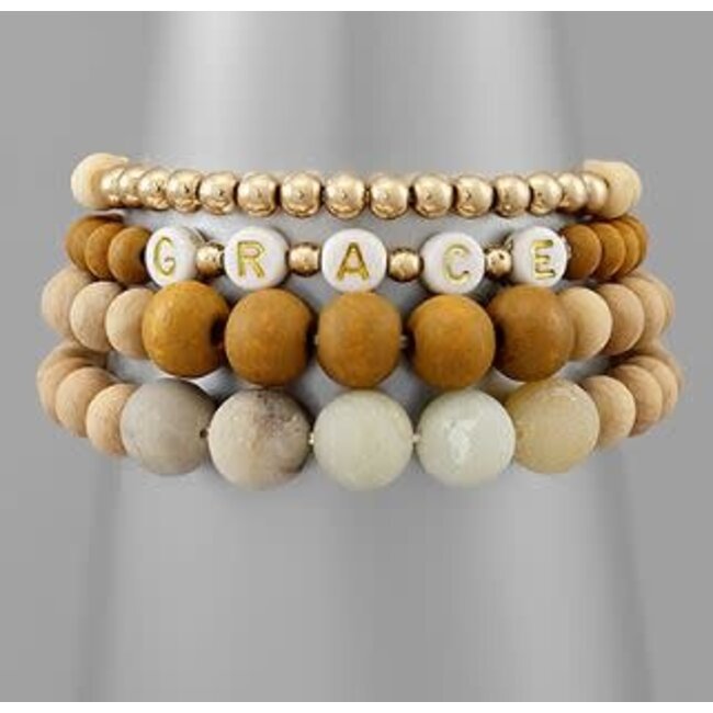 Word & Multi Ball Bracelet - Grace