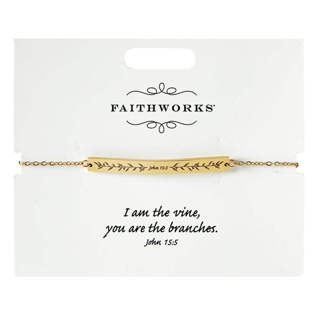 Bar Bracelet - Jesus is the Vine - Gold