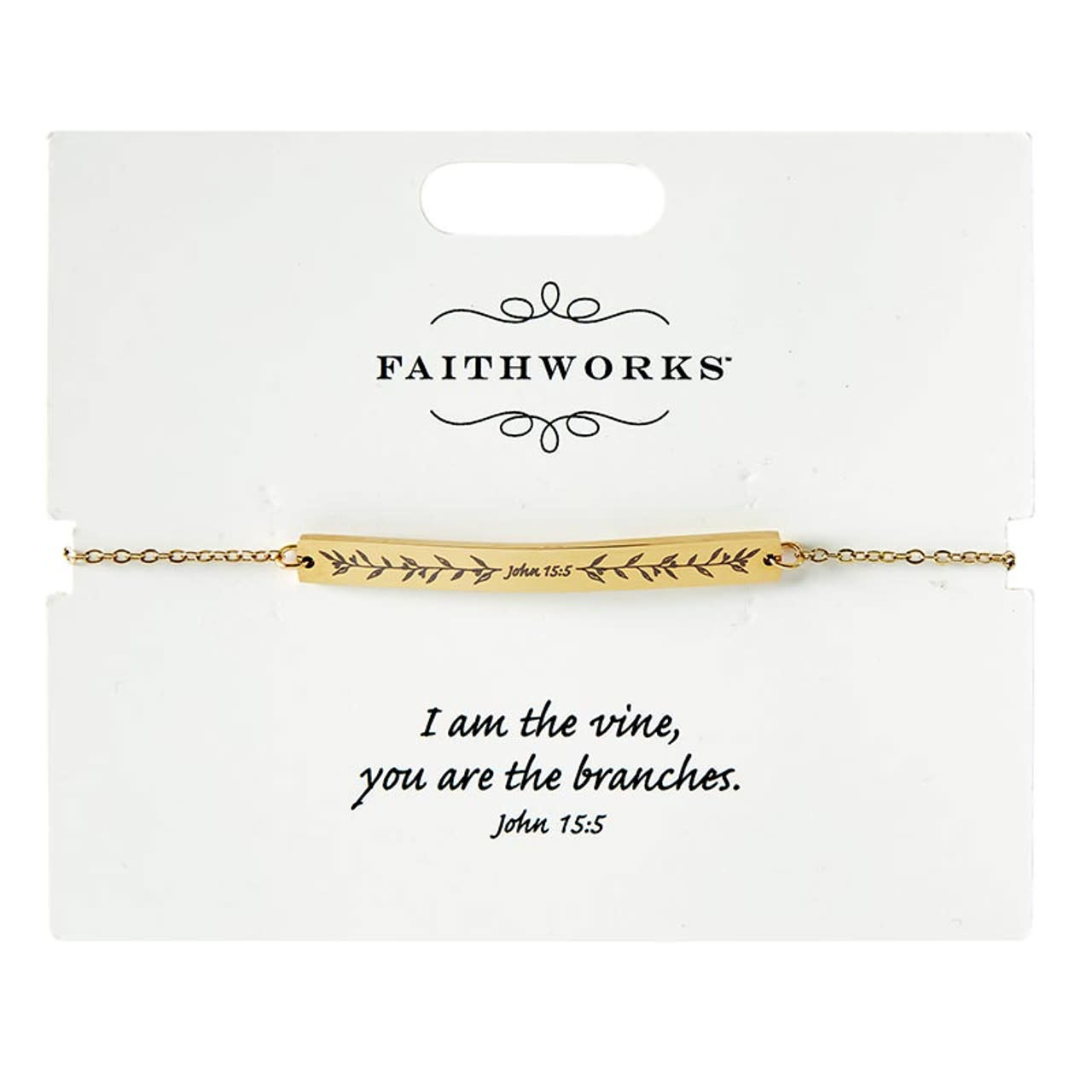 Bar Bracelet - Jesus is the Vine - Gold