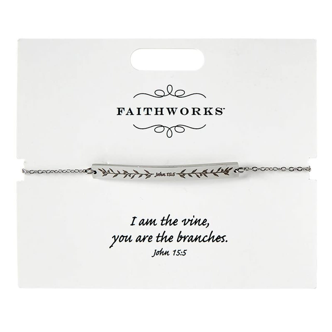 Bar Bracelet - Jesus is the Vine - Silver