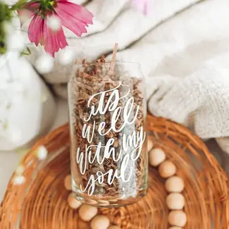 It's Well with My Soul Glass Cup - 16 oz