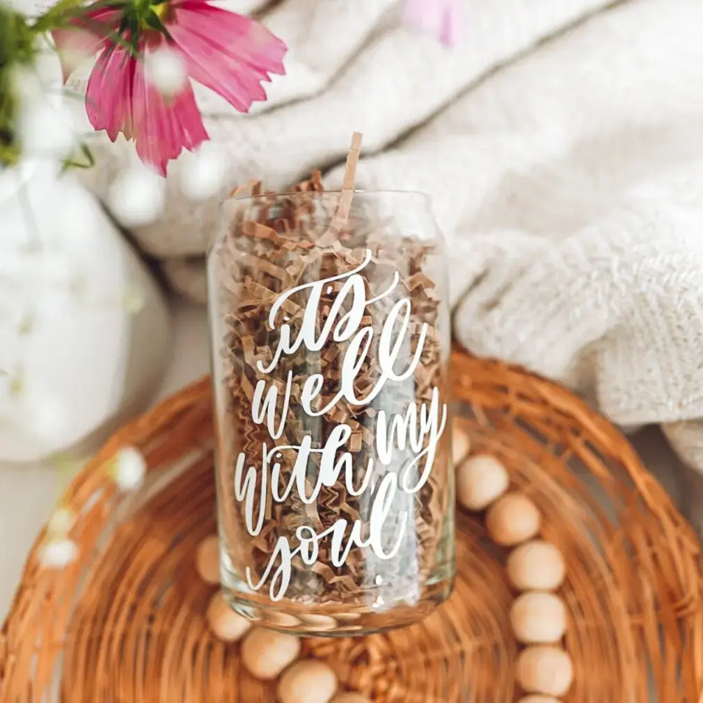 It's Well with My Soul Glass Cup - 16 oz