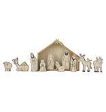 Wood Grain Nativity 12 pc Set