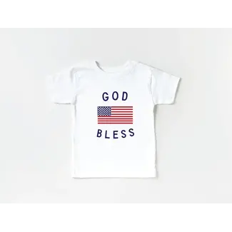 Classic God Bless the USA 4th of July Kids Graphic Tee