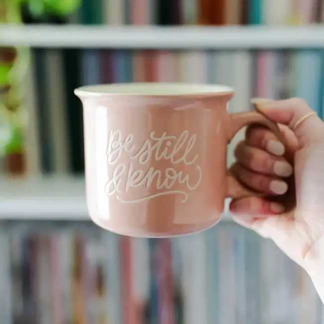 Be Still and Know Mug - Pink 14 oz