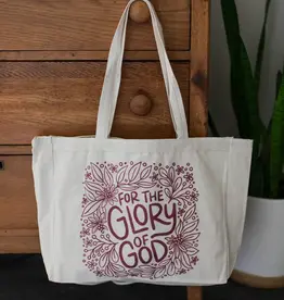 For the Glory of God Floral Tote