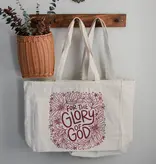 For the Glory of God Floral Tote
