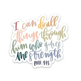 Philippians 4:13 Sticker