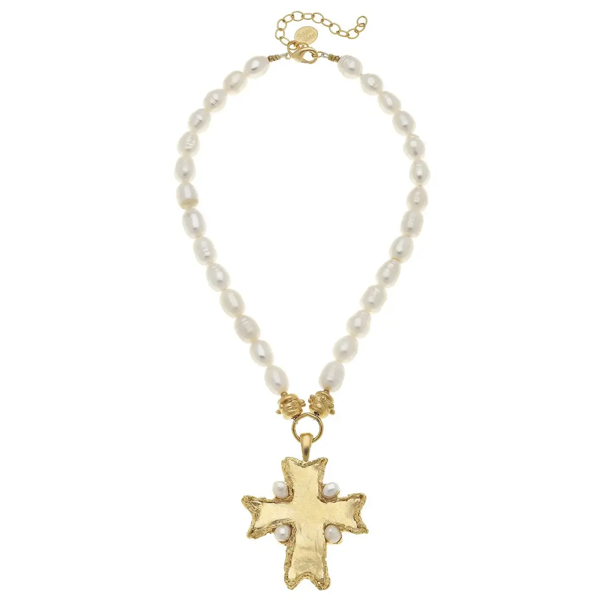 Esther Cross Pearl Necklace