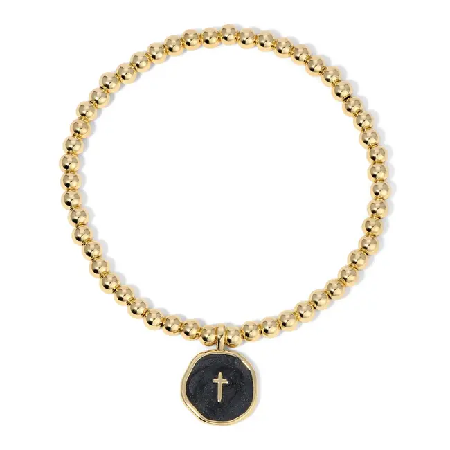 Tiny Cross Bracelet - Black