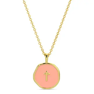 Tiny Cross Pendant - Rose