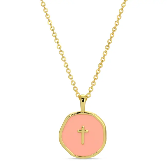 Tiny Cross Pendant - Rose