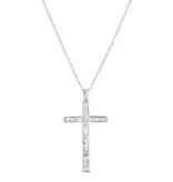 Gilded Cross Pendant Necklace - Silver