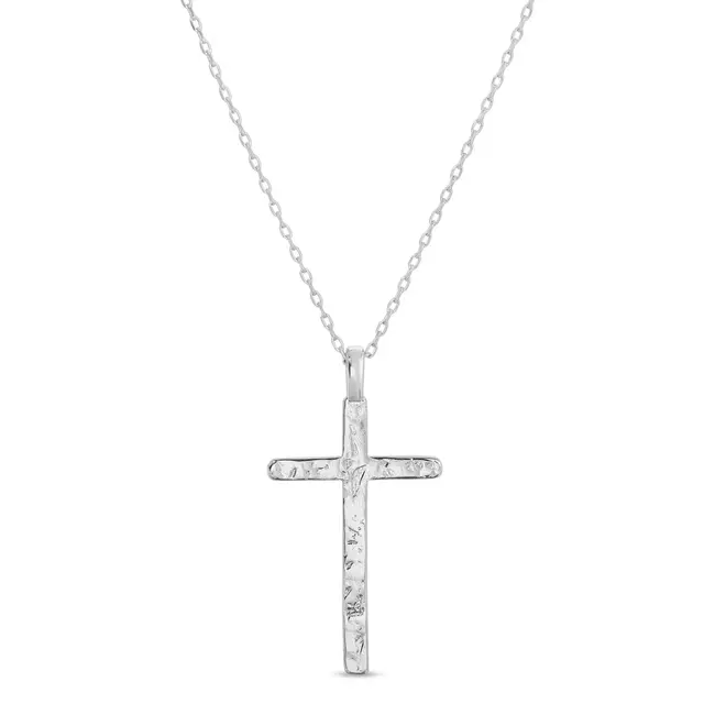 Gilded Cross Pendant Necklace - Silver