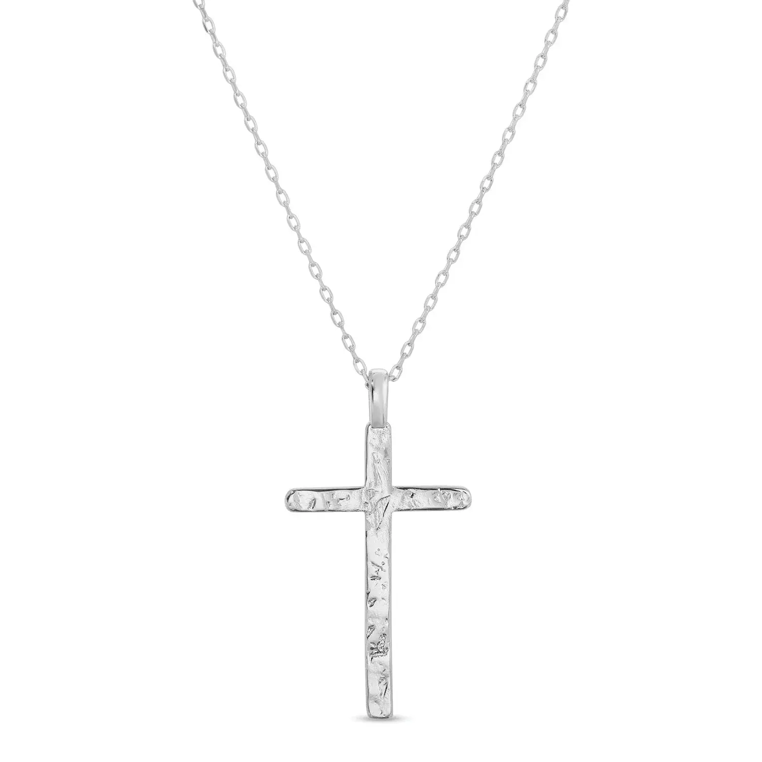 Gilded Cross Pendant Necklace - Silver