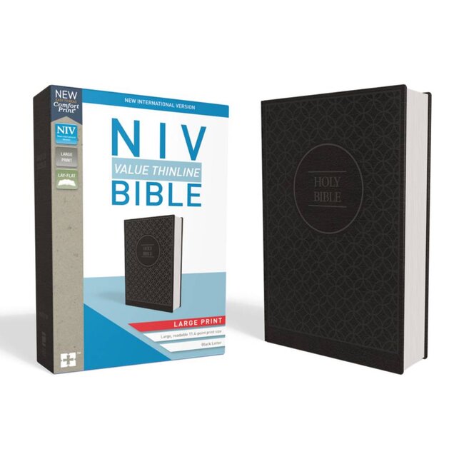 NIV Value Thinline BIble Large Print - Charcoal/Black
