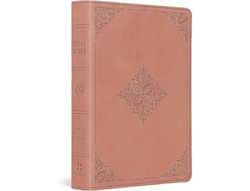 ESV Value Large Print Compact Bible TruTone, Blush Rose, Fleur-de-lis Design