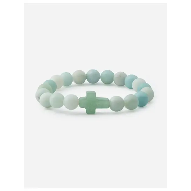 Amazonite Cross Bracelet