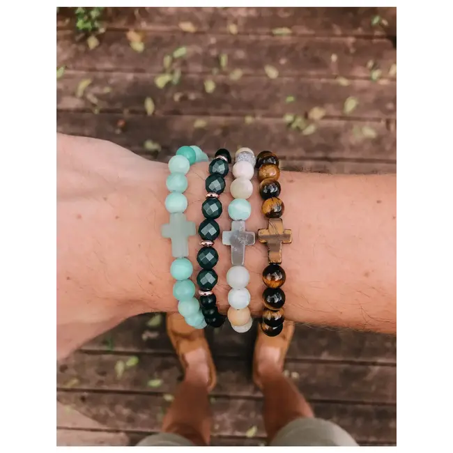 Amazonite Cross Bracelet