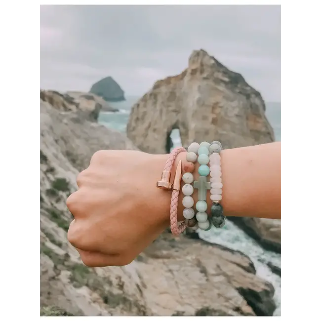 Amazonite Cross Bracelet