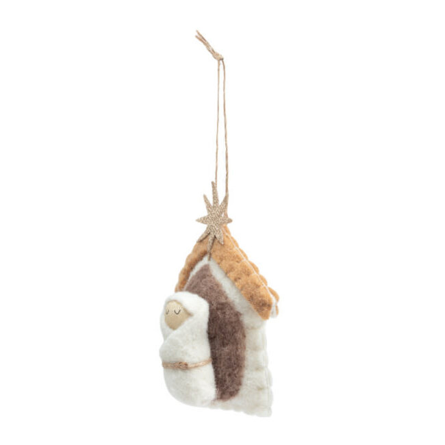 Felted Baby Jesus Ornament