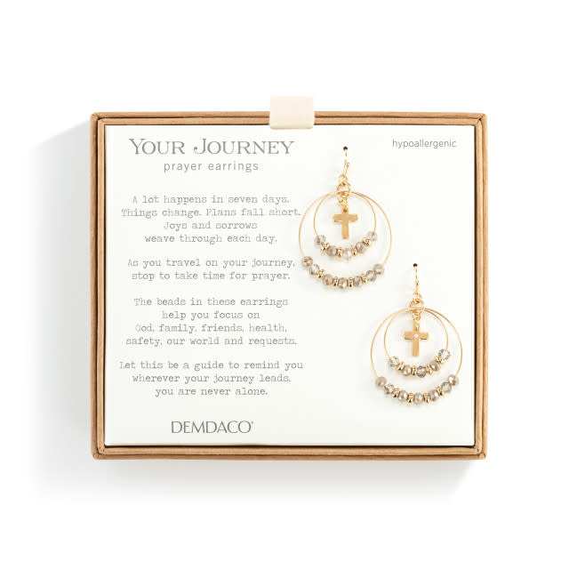 Beaded Prayer Earrings - Grey