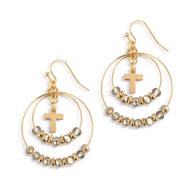 Beaded Prayer Earrings - Grey