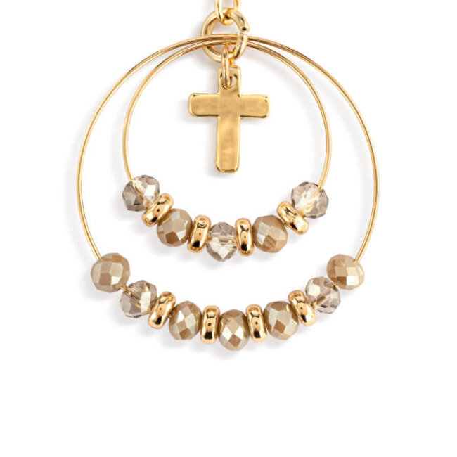 Beaded Prayer Earrings - Grey