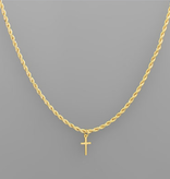 Cross Pendant Rope Chain Necklace