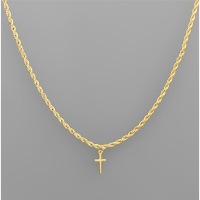 Cross Pendant Rope Chain Necklace