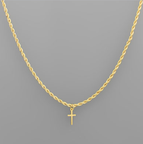 Cross Pendant Rope Chain Necklace