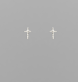 Rhodium Dipped Brass Cross Studs