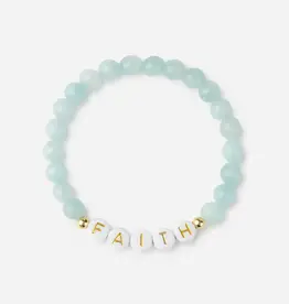 Faith Blue Letter Bracelet