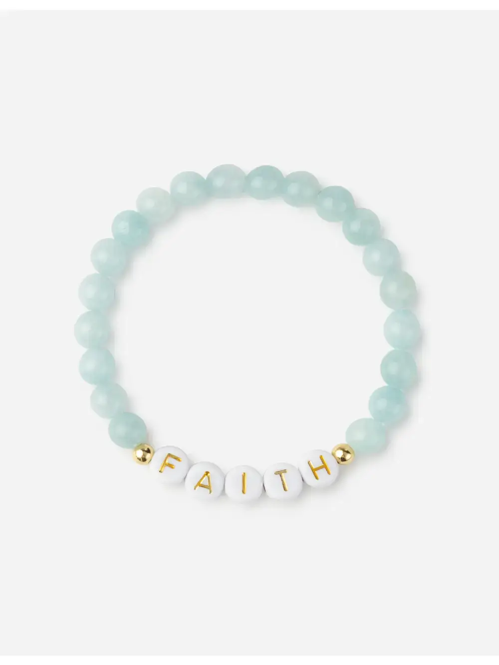 Faith Blue Letter Bracelet