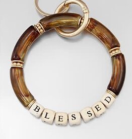 Blessed Resin Bar Keychain - Brown