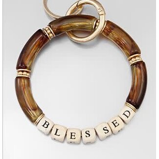 Blessed Resin Bar Keychain - Brown