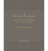 Sarah Young Jesus Listens Note-Taking Edition, Leathersoft, Gray, with full Scriptures