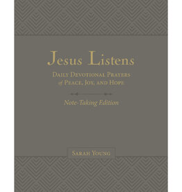 Sarah Young Jesus Listens Note-Taking Edition, Leathersoft, Gray, with full Scriptures