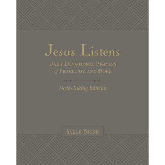 Sarah Young Jesus Listens Note-Taking Edition, Leathersoft, Gray, with full Scriptures