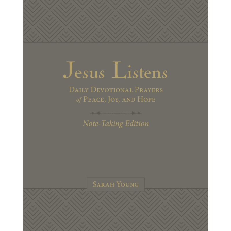Sarah Young Jesus Listens Note-Taking Edition, Leathersoft, Gray, with full Scriptures