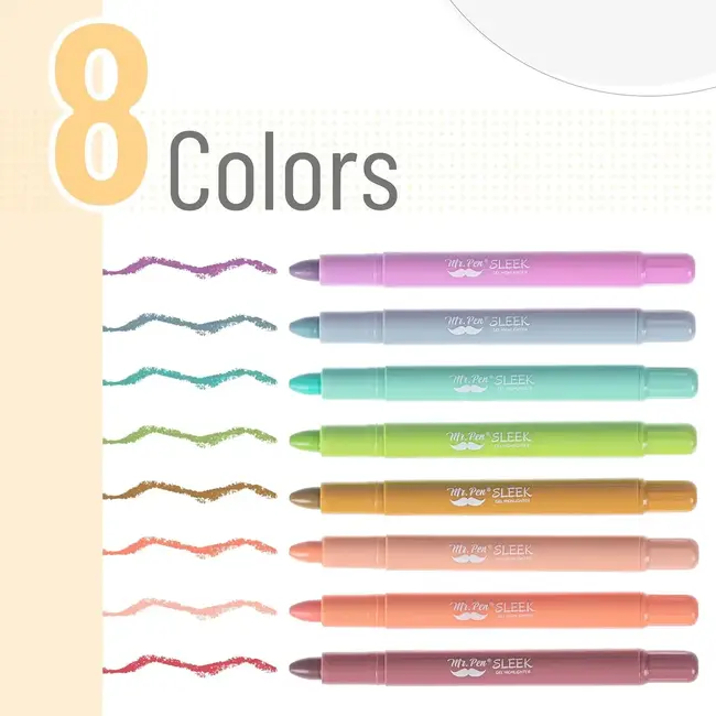 Mr. Pen - Gel Highlighters, 8 Pack