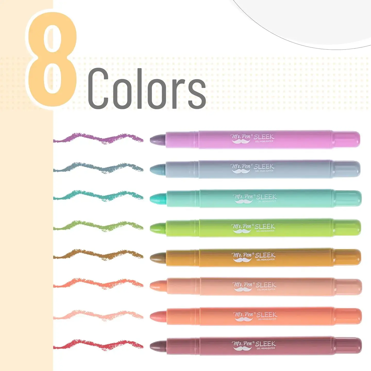Mr. Pen - Gel Highlighters, 8 Pack
