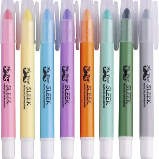 Mr. Pen - Gel Highlighters, 8 Pack, Pastel Darks