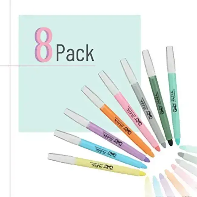 Mr. Pen - Gel Highlighters, 8 Pack, Pastel Darks